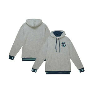 �~�b�`�F��&�l�X �����Y �p�[�J�[�E�X�E�F�b�g�V���c �A�E�^�[ Men's Heather Gray Seattle Kraken Classic French Terry Pullover Hoodie Heather Gray