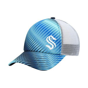 AfB_X fB[X Xq ANZT[ Women's Light Blue, White Seattle Kraken Graphic Foam Trucker Snapback Hat Light Blue, White