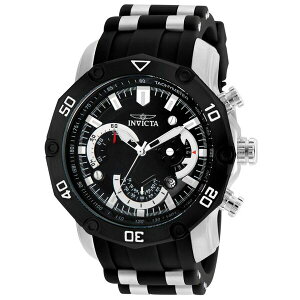 CrN^ Y rv ANZT[ Men's 22797 Pro Diver Quartz 3 Hand Black Dial Watch Silver