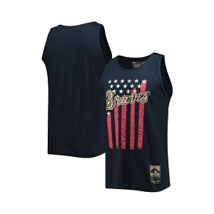 �~�b�`�F��&�l�X �����Y �V���c �g�b�v�X Men's Navy Atlanta Braves Cooperstown Collection Stars and Stripes Tank Top Navy