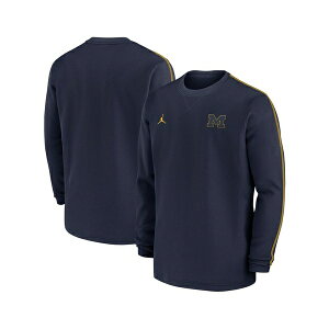 �W���[�_�� �����Y �V���c �g�b�v�X Men's Navy Michigan Wolverines 2024 Sideline Coaches Long Sleeve Top Navy, Maize