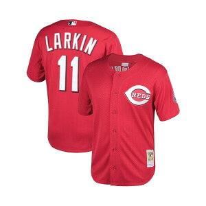 �~�b�`�F��&�l�X �����Y �V���c �g�b�v�X Men's Barry Larkin Red Cincinnati Throwback Reds Cooperstown Mesh Batting Practice Jersey Red