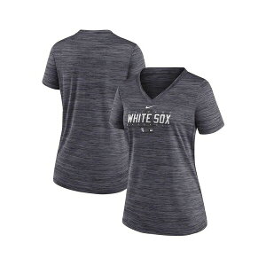 �i�C�L ���f�B�[�X T�V���c �g�b�v�X Women's Black Chicago White Sox Authentic Collection Velocity Practice Performance V-Neck T-shirt Black