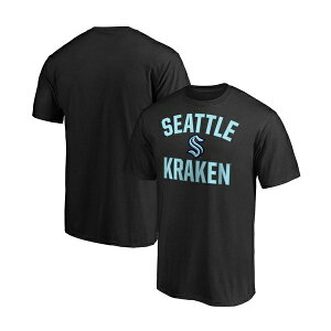 t@ieBNX Y Vc gbvX Men's Black Seattle Kraken Victory Arch T-shirt Black