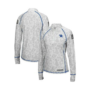 RVA fB[X WPbgu] AE^[ Women's White Kentucky Wildcats OHT Military-Inspired Appreciation Officer Arctic Camo Fitted Lightweight 1/4-Zip Jacket White