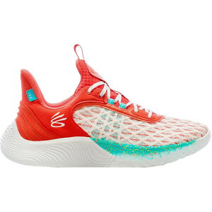 Under Armour �A���_�[�A�[�}�[ �����Y �X�j�[�J�[ �yUnder Armour Curry Flow 9 Eat. Learn. Play.�z �T�C�Y US_9.5(27.5cm) White/Red