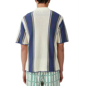 コットンオン メンズ シャツ トップス Men's Pablo Short Sleeve Shirt Off White Vert Stripe