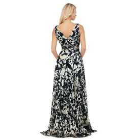 ベッツィ アンド アダム レディース ワンピース トップス Women's Sleeveless V-Neck Gown Navy/Gold