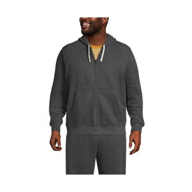 ランズエンド メンズ パーカー・スウェットシャツ アウター Men's Big & Tall Long Sleeve Serious Sweatshirt Full-zip Hoodie Dark charcoal heather