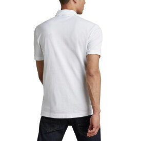 ジースター メンズ ポロシャツ トップス Men's Dunda Slim Fit Short-Sleeve Logo Polo Shirt White