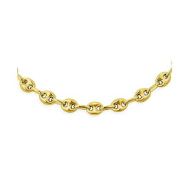 ブリング レディース ネックレス・チョーカー・ペンダントトップ アクセサリー 14K Gold Overlay Gold Overlay .925 Sterling Silver Chain Anchor Link Puff Mariner Chain Necklace For Men Women Nickel-Free 6MM 18 Inch Gold-tone