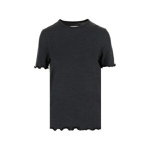 �W���E�T���_�[ ���f�B�[�X T�V���c �g�b�v�X Gathered-hems round-neck t-shirt Black