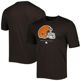 ニューエラ メンズ Tシャツ トップス Cleveland Browns New Era Combine Authentic Ball Logo TShirt Brown