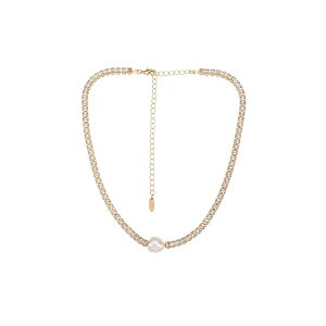 GeBJ fB[X lbNXE`[J[Ey_ggbv ANZT[ Single Freshwater Pearl with Cubic Zirconia 18K Gold Plated Necklace Gold
