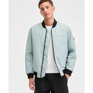 q[S{X Y WPbgu] AE^[ Men's Baken2435 Slim-Fit Satin Bomber Jacket Mineralblue