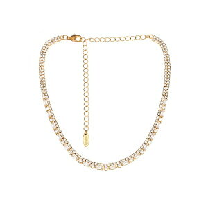 GeBJ fB[X lbNXE`[J[Ey_ggbv ANZT[ Cubic Zirconia Baguette 18K Gold Plated Choker Necklace Gold