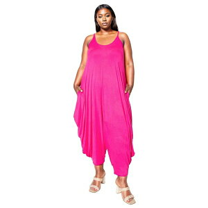 uh fB[X s[X gbvX Plus Size Quinn Pocket Jumpsuit Hot pink