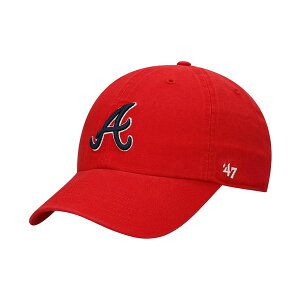 47uh Y Xq ANZT[ Men's '47 Red Atlanta Braves Team Clean Up Adjustable Hat Red