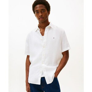 g~[ qtBK[ Y Vc gbvX Men's Regular-Fit Linen Short-Sleeve Shirt White