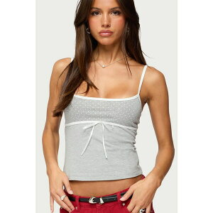 �G�f�B�N�e�b�h ���f�B�[�X �J�b�g�\�[ �g�b�v�X Women's Rhoda Contrast Polka Dot Tank Top Gray-melange