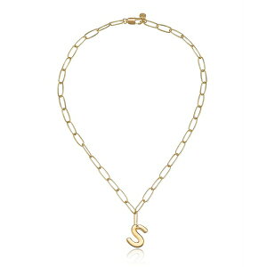�G�e�B�J ���f�B�[�X �l�b�N���X�E�`���[�J�[�E�y���_���g�g�b�v �A�N�Z�T���[ Paperclip Chain Initial Necklace Gold-S