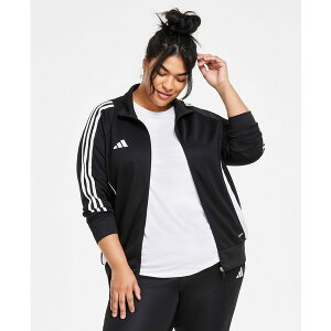 AfB_X fB[X WPbgu] AE^[ Plus Size Tiro 24 Stand Collar Zip-Front Track Jacket Black/White