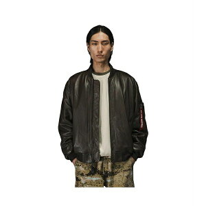 At@C_Xg[Y Y WPbgu] AE^[ Men's Leather Ma-1 Flight Jacket Espresso
