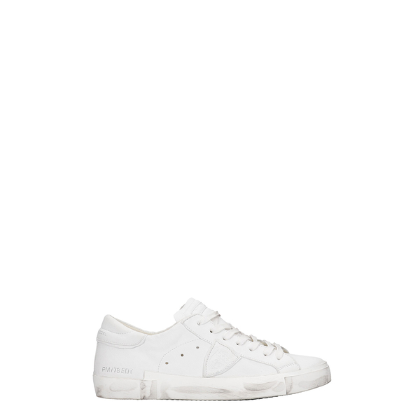 フィリップモデル メンズ スニーカー シューズ Prsx L Sneakers In White Leather Basic Blancのサムネイル
