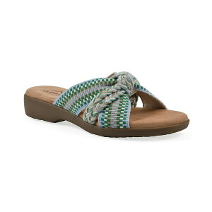 NtoCzCg}Ee fB[X T_ V[Y Women's Blinding Slide Slip-On Sandals Green Multi Fabric
