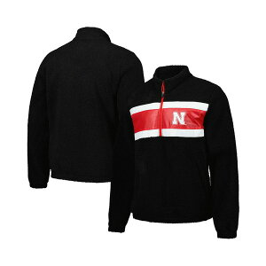 �J�[���o���N�X �����Y �V���c �g�b�v�X Men's Black Nebraska Huskers Pinch Runner Half-Zip Top Black