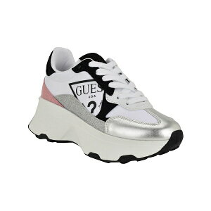 QX fB[X Xj[J[ V[Y Women's Calebb Chunky Platform Fashion Sneakers Silver/White/Black