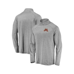 �t�@�i�e�B�N�X �����Y �p�[�J�[�E�X�E�F�b�g�V���c �A�E�^�[ Men's Gray Minnesota Golden Gophers Striated Raglan Lightweight Quarter-Zip Top Gray
