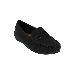 �W�[�V�[�V���[�Y ���f�B�[�X �X���b�|���E���[�t�@�[ �V���[�Y Women's Eagle Embellished Driving Moccasin Loafers Black