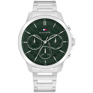g~[ qtBK[ Y uXbgEoOEANbg ANZT[ Men's Multifunction Silver Tone Stainless Steel Bracelet Watch, 43mm Green