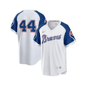 �i�C�L �����Y �V���c �g�b�v�X Men's Hank Aaron White Atlanta Braves Home Cooperstown Collection Player Jersey White