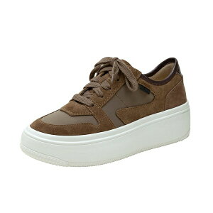 lApE fB[X Xj[J[ V[Y GAINS Lace-Up Leather Platform Sneakers Dark olive multi leather