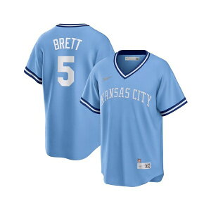 �i�C�L �����Y �V���c �g�b�v�X Men's George Brett Light Blue Kansas City Royals Road Cooperstown Collection Player Jersey Light Blue