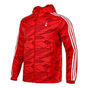 adidas AfB_X Y Xj[J[ yMen's adidas Soccer/Football Training Windproof Quick Dry Casual Woven Hooded Jacket Red GR0683z TCY US_M_L