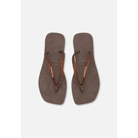 ハワイアナス レディース サンダル シューズ SQUARE GLITTER - T-bar sandals - dark brown