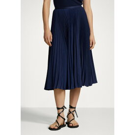 ラルフローレン レディース スカート ボトムス RESE MID FULL - Pleated skirt - newport navy