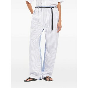 �o���i ���f�B�[�X �J�W���A���p���c �{�g���X Serata pinstriped trousers Brown