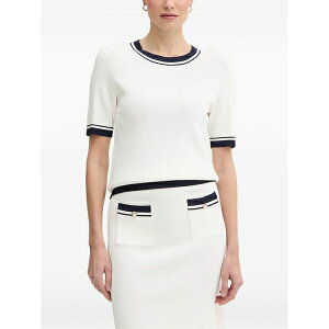 �W���[�v ���f�B�[�X �j�b�g&�Z�[�^�[ �A�E�^�[ Kirela contrast-trim short-sleeve sweater White