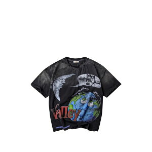�x�[�� �����Y T�V���c �g�b�v�X Graphic-print distressed-effect t-shirt Black