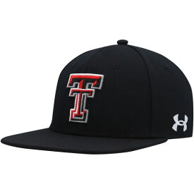 アンダーアーマー メンズ 帽子 アクセサリー Texas Tech Red Raiders Under Armour Baseball Flex Fit Hat Black