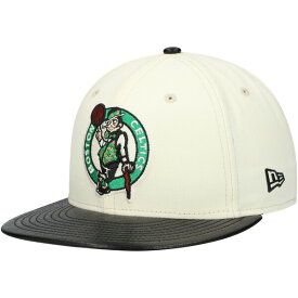 ニューエラ メンズ 帽子 アクセサリー Boston Celtics New Era Faux Leather Visor TwoTone 59FIFTY Fitted Hat White/Black