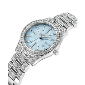 ジェイビーダブリュー レディース 腕時計 アクセサリー Women's Cristal Spectra Silver-Tone Stainless Steel Diamond Watch, 28mm Stainless Steel