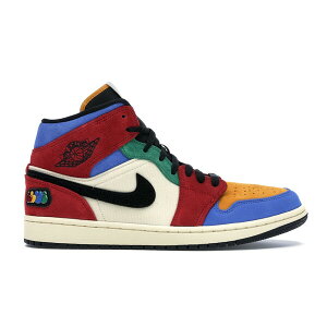 Jordan W[_ Y Xj[J[ yJordan 1 Mid SE Fearless Blue the Greatz TCY US_11.5(29.5cm) Muslin/Varsity Red-Royal-Taxi-Black