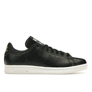 adidas AfB_X fB[X Xj[J[ yadidas Stan Smith Cracked Leather Black Gold (Women's)z TCY US_7(24.0cm) Core Black/Gold Metallic/Cloud White