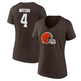 ファナティクス レディース Tシャツ トップス Deshaun Watson Cleveland Browns Fanatics Branded Women's Player Icon Name & Number VNeck TShirt Brown