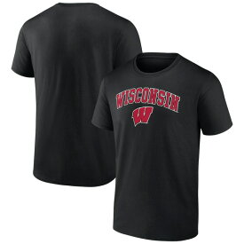 ファナティクス メンズ Tシャツ トップス Wisconsin Badgers Fanatics Branded Campus TShirt Black